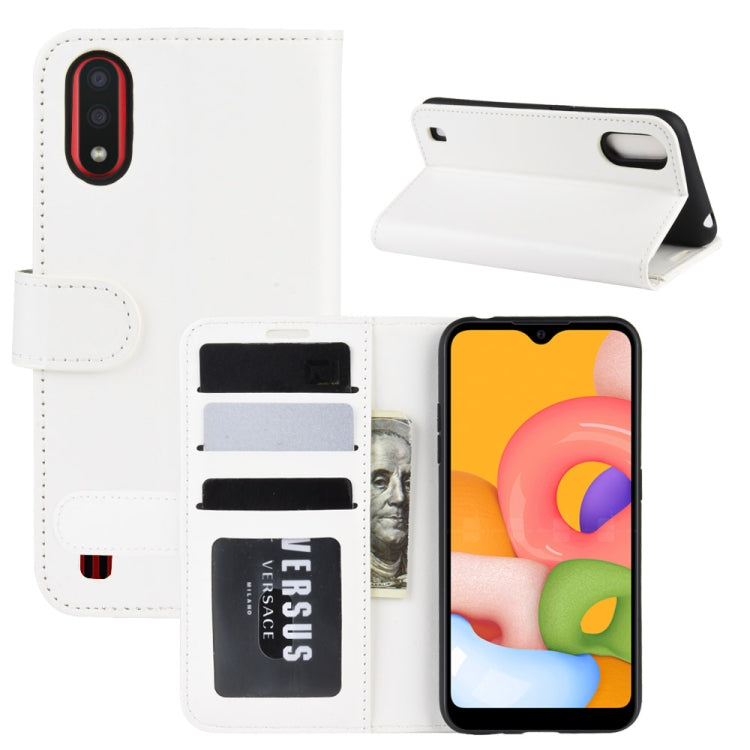 For Galaxy A01 R64 Texture Single Horizontal Flip Protective Case with Holder & Card Slots & Wallet& Photo Frame