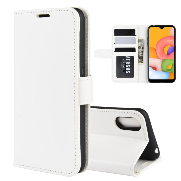 For Galaxy A01 R64 Texture Single Horizontal Flip Protective Case with Holder & Card Slots & Wallet& Photo Frame