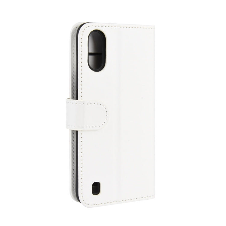 For Galaxy A01 R64 Texture Single Horizontal Flip Protective Case with Holder & Card Slots & Wallet& Photo Frame