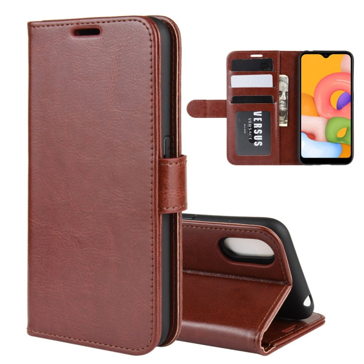 For Galaxy A01 R64 Texture Single Horizontal Flip Protective Case with Holder & Card Slots & Wallet& Photo Frame