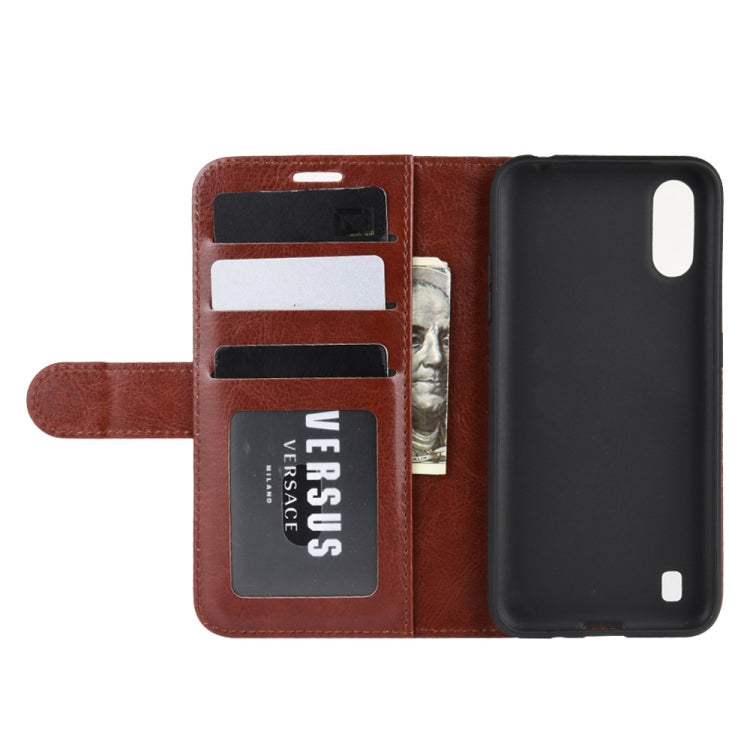 For Galaxy A01 R64 Texture Single Horizontal Flip Protective Case with Holder & Card Slots & Wallet& Photo Frame