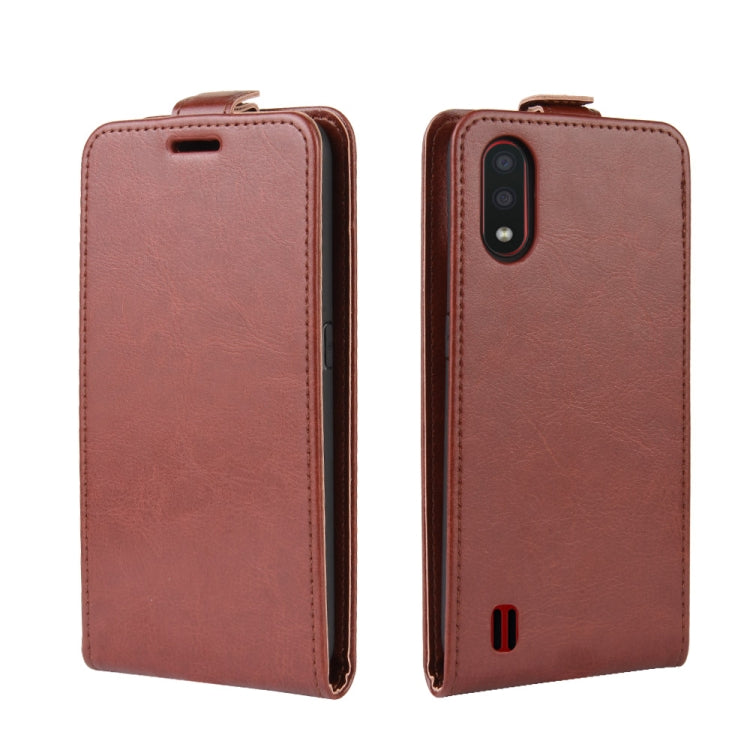 For Galaxy A01 R64 Texture Single Vertical Flip Leather Protective Case with Card Slots & Photo Frame