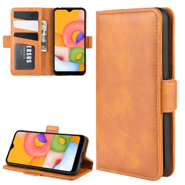 For Galaxy A01 Dual-side Magnetic Buckle Horizontal Flip Leather Case with Holder & Card Slots & Wallet