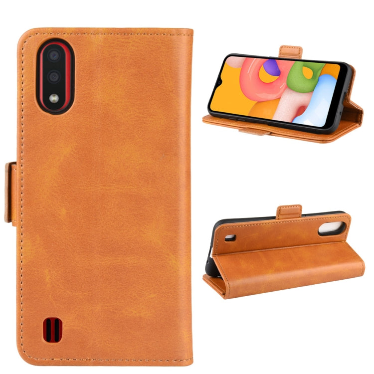 For Galaxy A01 Dual-side Magnetic Buckle Horizontal Flip Leather Case with Holder & Card Slots & Wallet