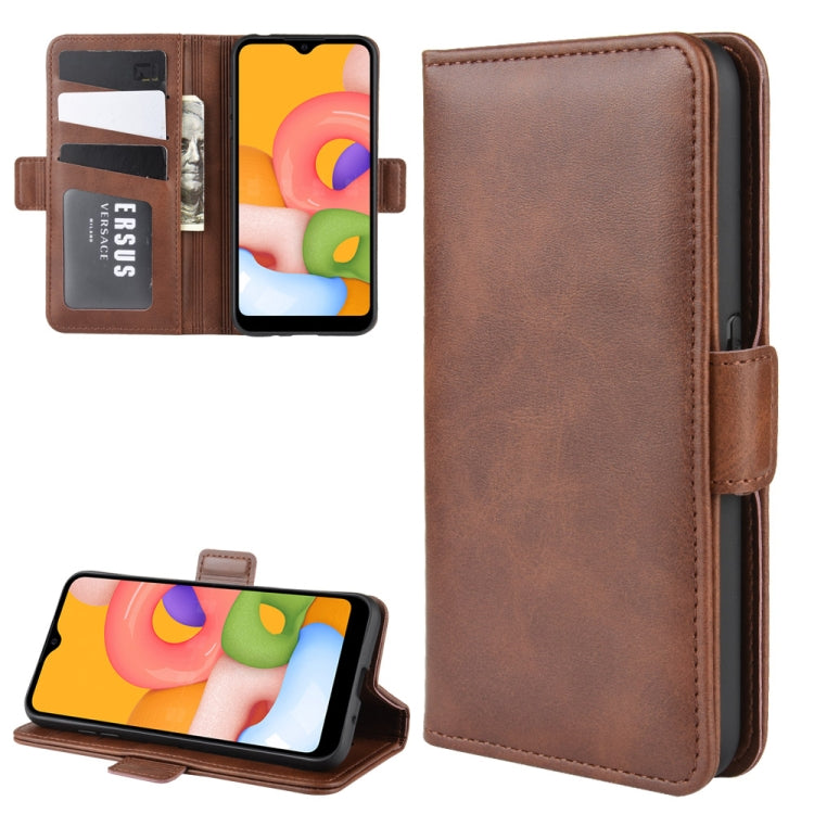 For Galaxy A01 Dual-side Magnetic Buckle Horizontal Flip Leather Case with Holder & Card Slots & Wallet