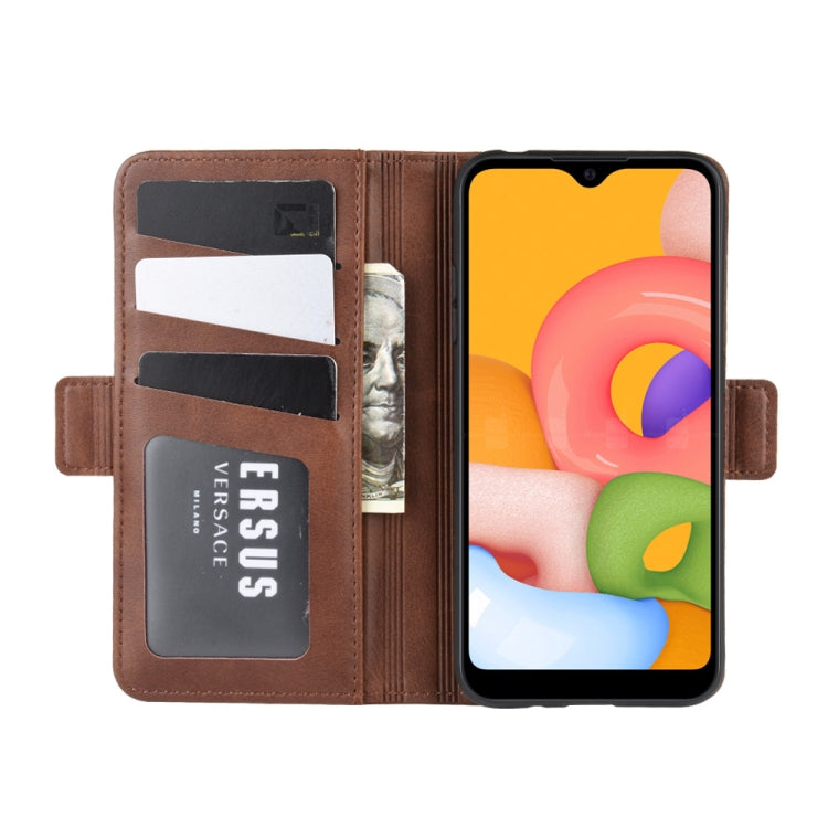 For Galaxy A01 Dual-side Magnetic Buckle Horizontal Flip Leather Case with Holder & Card Slots & Wallet