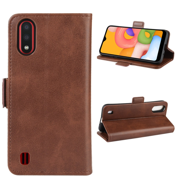 For Galaxy A01 Dual-side Magnetic Buckle Horizontal Flip Leather Case with Holder & Card Slots & Wallet