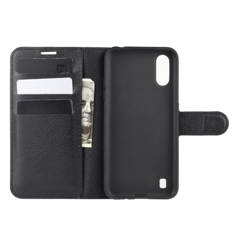 For Galaxy A01 Litchi Texture Horizontal Flip Protective Case with Holder & Card Slots & Wallet