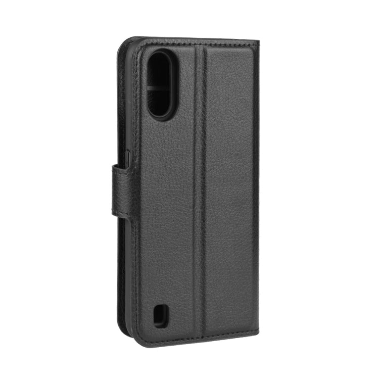 For Galaxy A01 Litchi Texture Horizontal Flip Protective Case with Holder & Card Slots & Wallet