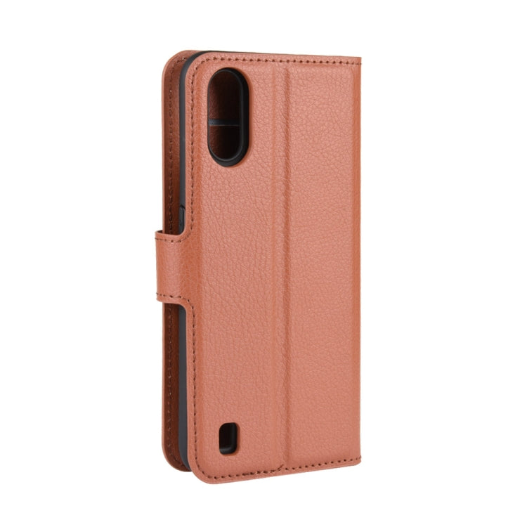 For Galaxy A01 Litchi Texture Horizontal Flip Protective Case with Holder & Card Slots & Wallet