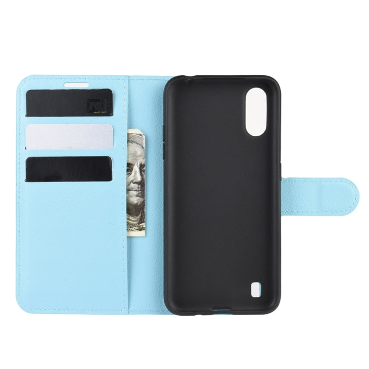 For Galaxy A01 Litchi Texture Horizontal Flip Protective Case with Holder & Card Slots & Wallet