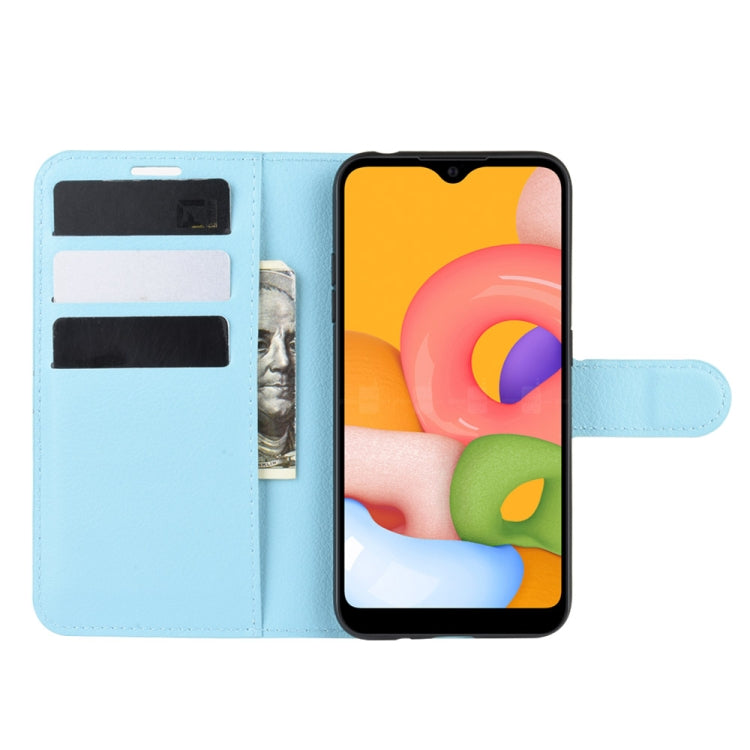 For Galaxy A01 Litchi Texture Horizontal Flip Protective Case with Holder & Card Slots & Wallet