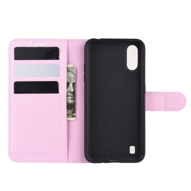 For Galaxy A01 Litchi Texture Horizontal Flip Protective Case with Holder & Card Slots & Wallet