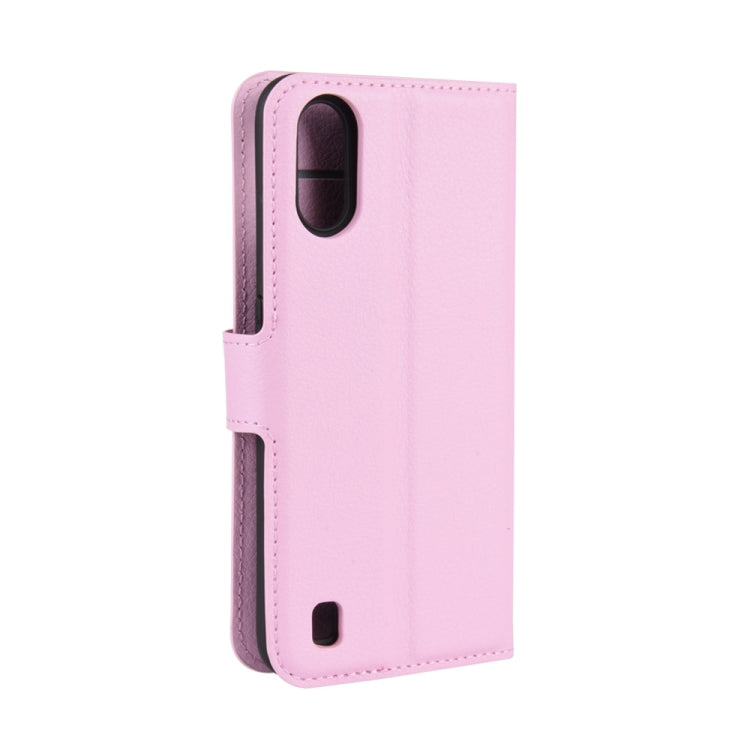 For Galaxy A01 Litchi Texture Horizontal Flip Protective Case with Holder & Card Slots & Wallet