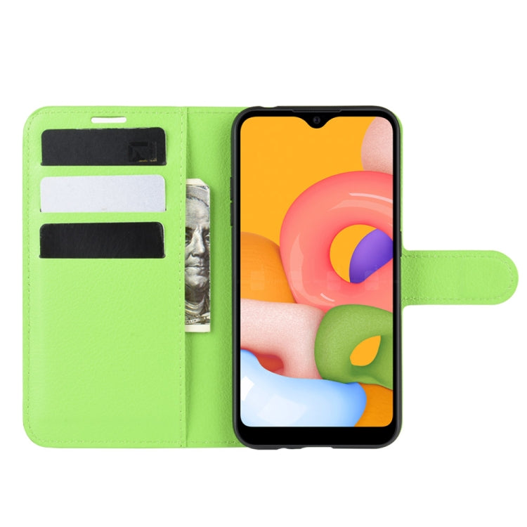 For Galaxy A01 Litchi Texture Horizontal Flip Protective Case with Holder & Card Slots & Wallet