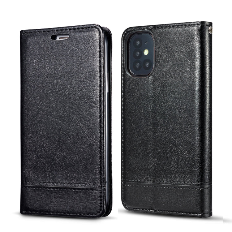 For Galaxy S20+ Double-sided Absorption Splicing Horizontal Flip Leather Case with Holder Card Slots Lanyard