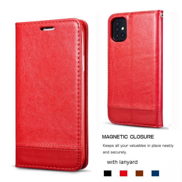 For Galaxy S20+ Double-sided Absorption Splicing Horizontal Flip Leather Case with Holder Card Slots Lanyard