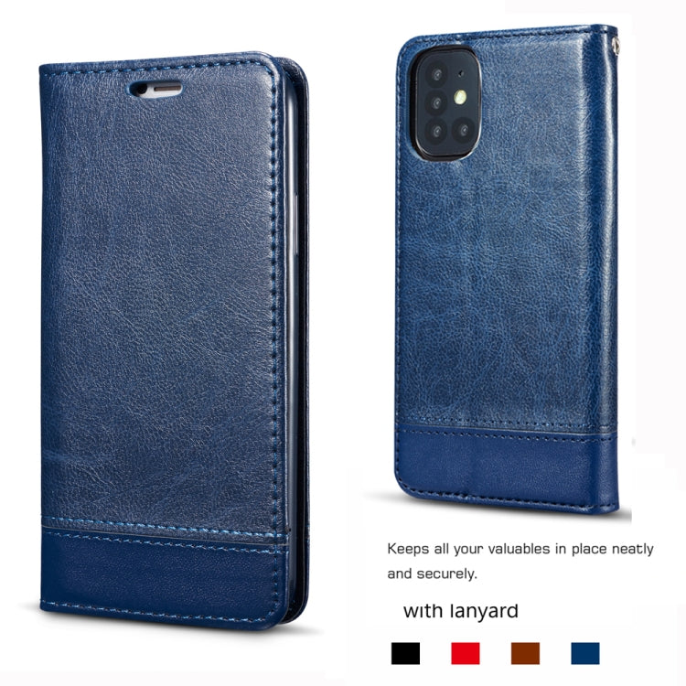 For Galaxy S20 Ultra Double-sided Absorption Splicing Horizontal Flip Leather Case with Holder Card Slots Lanyard