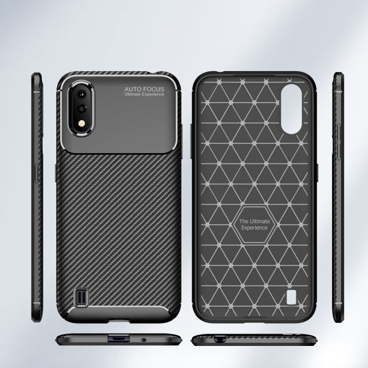 For Galaxy A01 Carbon Fiber Texture Shockproof TPU Case