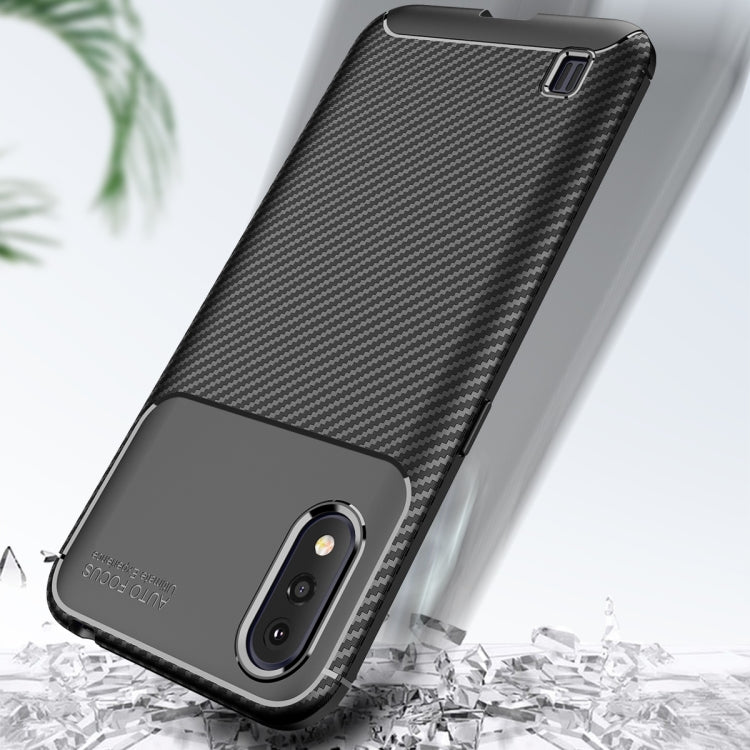 For Galaxy A01 Carbon Fiber Texture Shockproof TPU Case