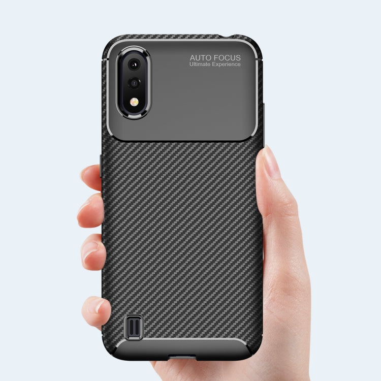 For Galaxy A01 Carbon Fiber Texture Shockproof TPU Case