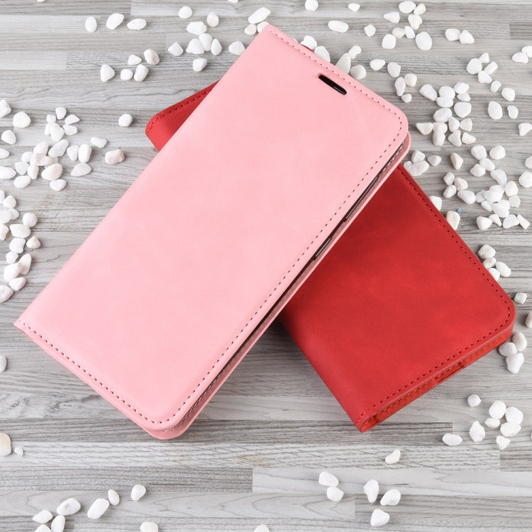 For Galaxy A21 Retro-skin Business Magnetic Suction Leather Case with Holder & Card Slots & Wallet