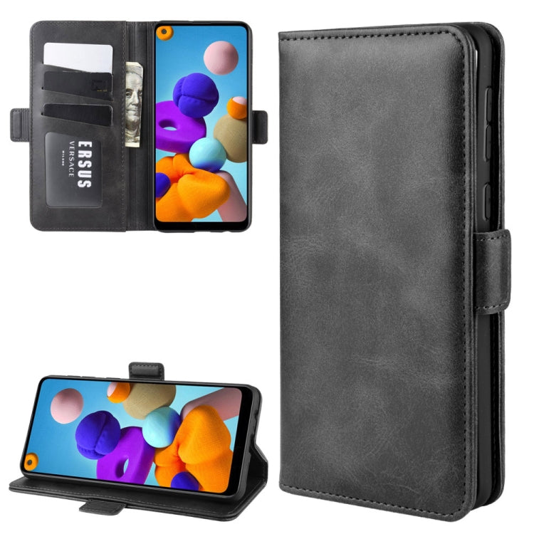 For Galaxy A21  Dual-side Magnetic Buckle Horizontal Flip Leather Case with Holder & Card Slots & Wallet