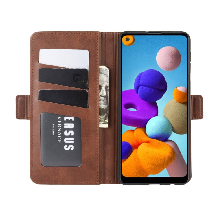 For Galaxy A21  Dual-side Magnetic Buckle Horizontal Flip Leather Case with Holder & Card Slots & Wallet