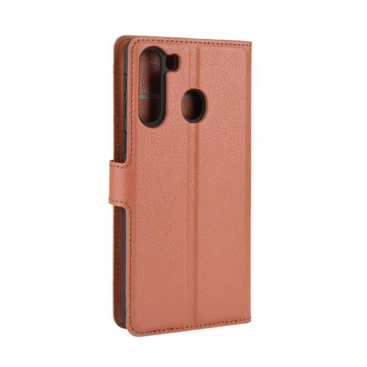 For Galaxy A21 Litchi Texture Horizontal Flip Protective Case with Holder & Card Slots & Wallet