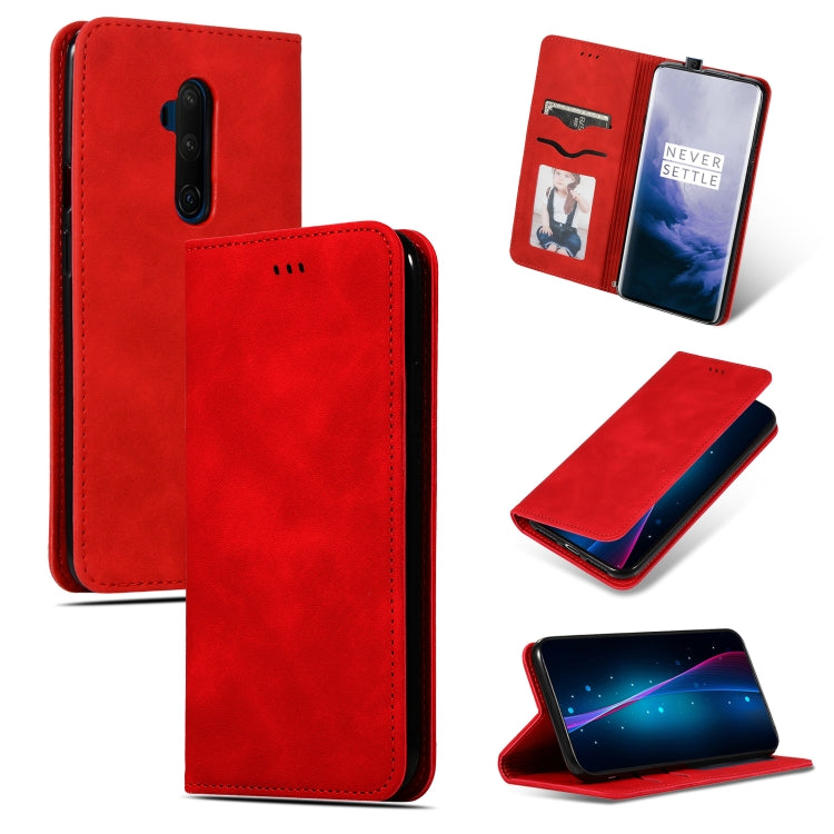 For OnePlus 7T Pro Retro Skin Feel Business Magnetic Horizontal Flip Leather Case