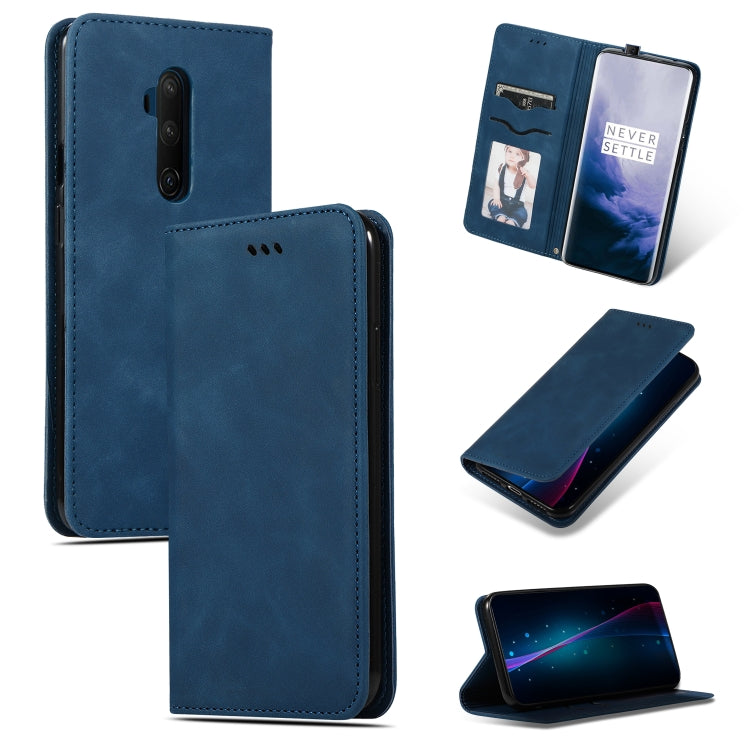 For OnePlus 7T Pro Retro Skin Feel Business Magnetic Horizontal Flip Leather Case