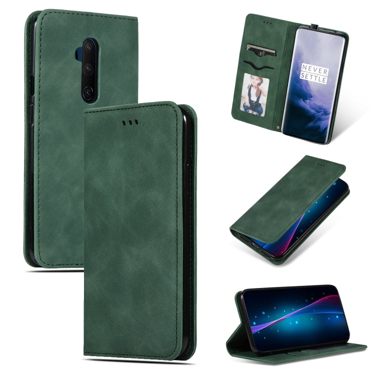 For OnePlus 7T Pro Retro Skin Feel Business Magnetic Horizontal Flip Leather Case