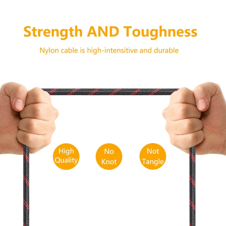 ENKAY ENK-CB101 Fishing Net Weaving USB to USB-C / Type-C Data Transfer Charging Cable