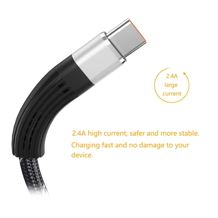 ENKAY ENK-CB101 Fishing Net Weaving USB to USB-C / Type-C Data Transfer Charging Cable