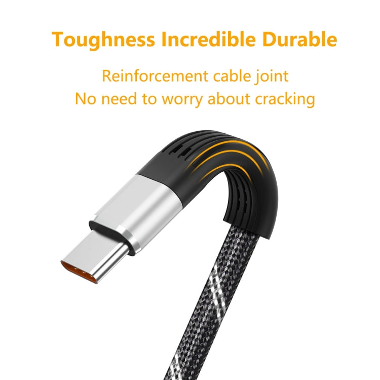 ENKAY ENK-CB101 Fishing Net Weaving USB to USB-C / Type-C Data Transfer Charging Cable