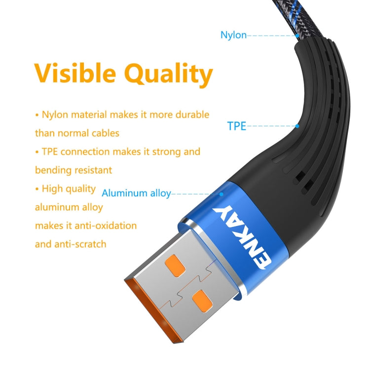 ENKAY ENK-CB201 Fishing Net Weaving USB to 8 Pin Data Transfer Charging Cable
