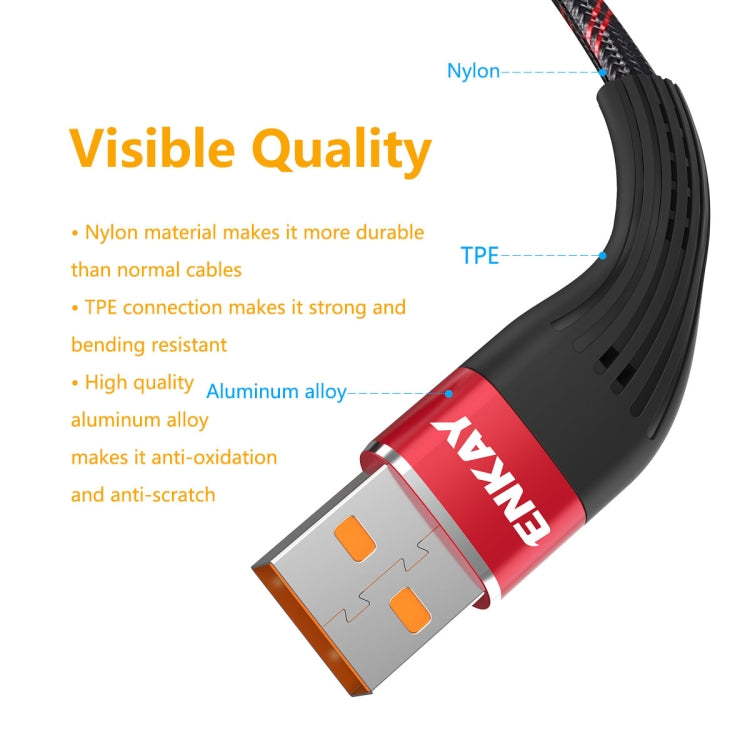 ENKAY ENK-CB201 Fishing Net Weaving USB to 8 Pin Data Transfer Charging Cable