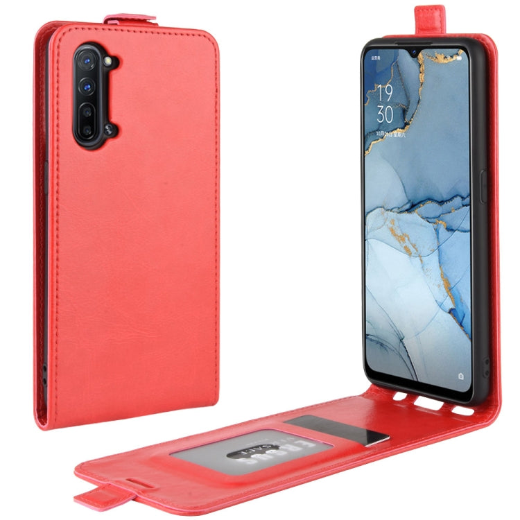 For Oppo Reno3 5G R64 Texture Single Vertical Flip Leather Protective Case with Card Slots & Photo Frame