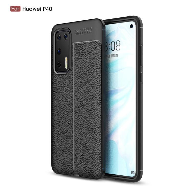 For Huawei P40 Litchi Texture TPU Shockproof Case