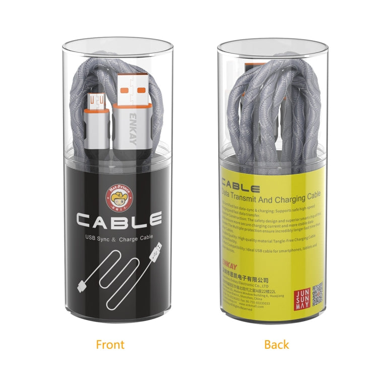 ENKAY ENK-CB303 Cloth Weaving Thread USB to Micro USB Data Transfer Charging Cable