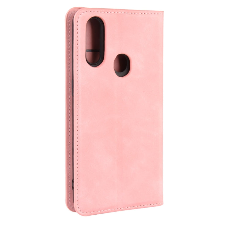 For Oppo A8 Retro-skin Business Magnetic Suction Leather Case with Holder & Card Slots & Wallet