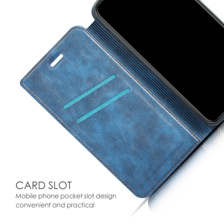 For Galaxy A71 Retro Simple Ultra-thin Magnetic Fitted Leather Flip Case   with Holder Card Slots Lanyard