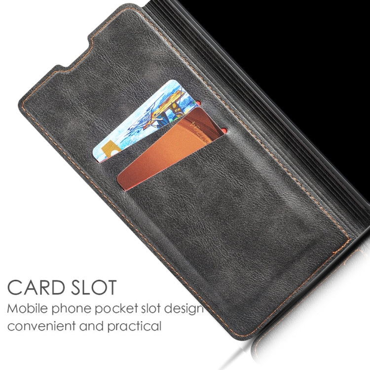 For Galaxy A70 Retro Simple Ultra-thin Magnetic Fitted Leather Flip Case   with Holder Card Slots Lanyard