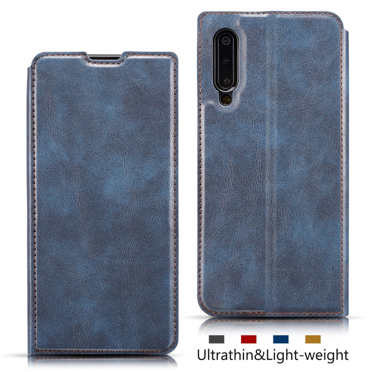 For Galaxy A70 Retro Simple Ultra-thin Magnetic Fitted Leather Flip Case   with Holder Card Slots Lanyard