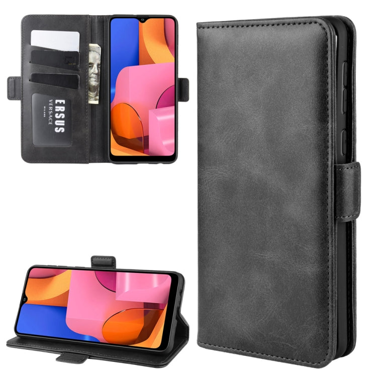 For Galaxy A21 Double Buckle Crazy Horse Business Mobile Phone Holster with Card Wallet Bracket Function