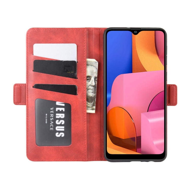 For Galaxy A21 Double Buckle Crazy Horse Business Mobile Phone Holster with Card Wallet Bracket Function