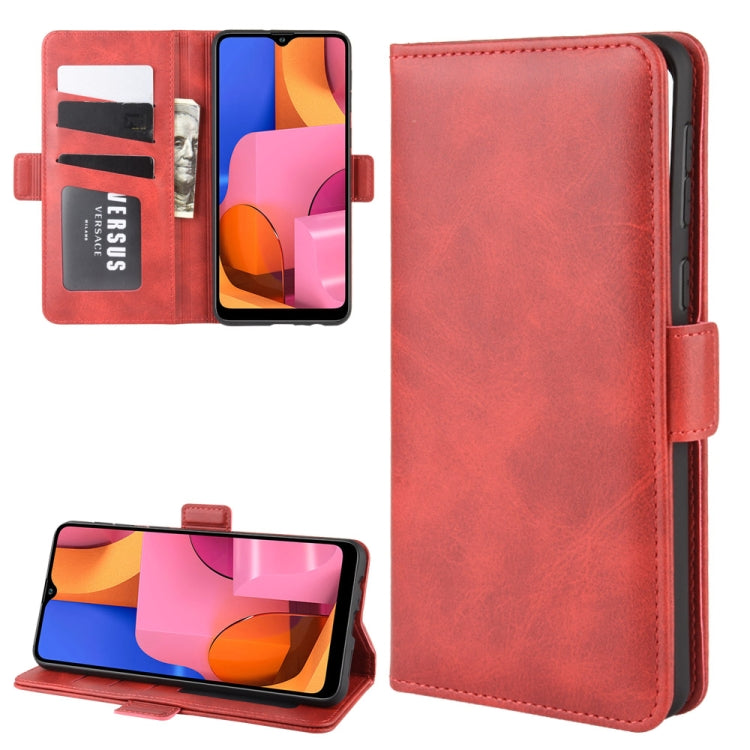 For Galaxy A21 Double Buckle Crazy Horse Business Mobile Phone Holster with Card Wallet Bracket Function