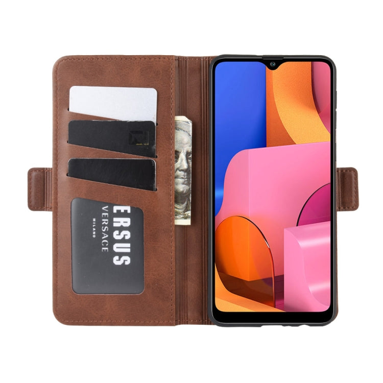 For Galaxy A21 Double Buckle Crazy Horse Business Mobile Phone Holster with Card Wallet Bracket Function