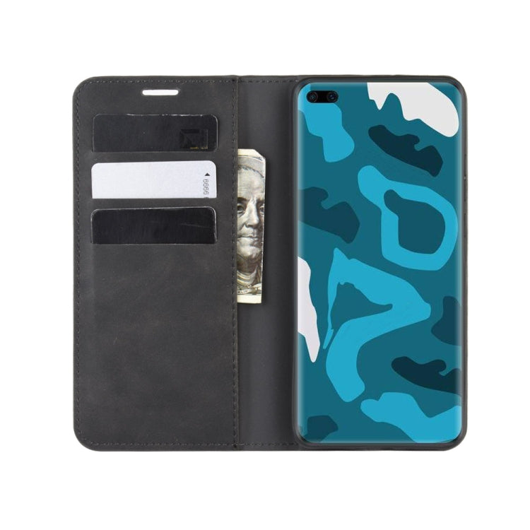 For Huawei P40 Pro Retro-skin Business Magnetic Suction Leather Case with Holder & Card Slots & Wallet