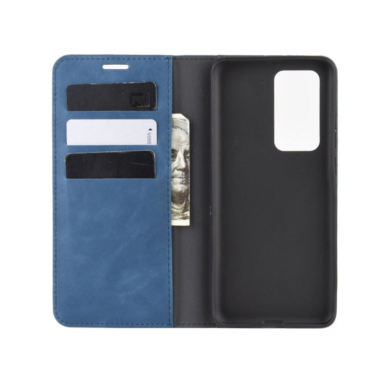 For Huawei P40 Pro Retro-skin Business Magnetic Suction Leather Case with Holder & Card Slots & Wallet